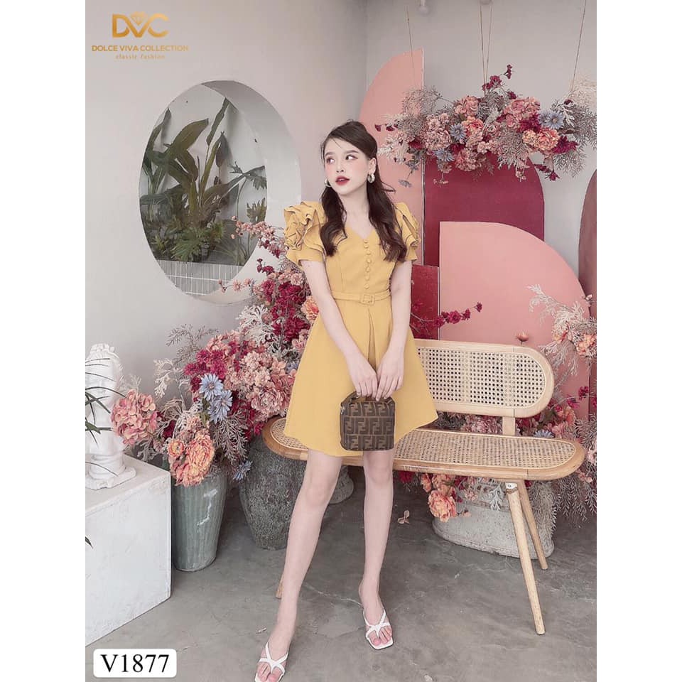 VÁY XÒE TAY HOA - HÀNG THIẾT KẾ DVC