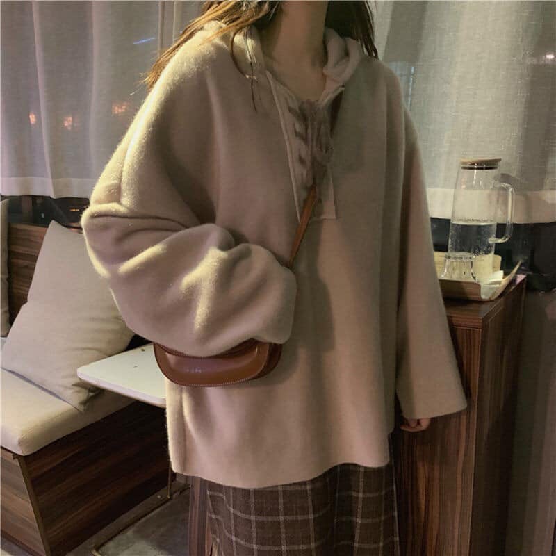 Xả hàng- Áo hoodie nữ nâu đất chất nỉ bông cực đẹp hàng quảng châu | BigBuy360 - bigbuy360.vn