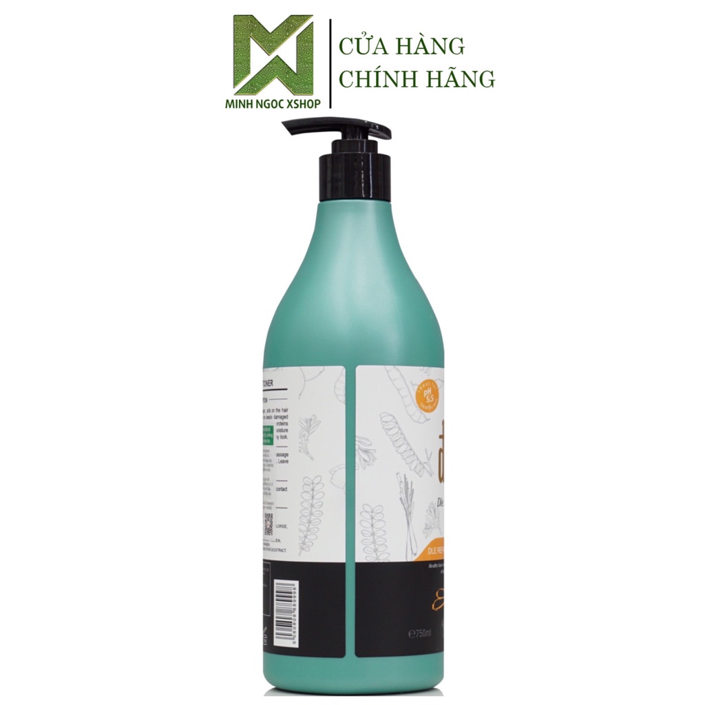 Dầu xả thảo dược tinh chất bồ kết, sả, chanh ĐL ĐLE Lemongrass 750ML, phục hồi chống rụng kích mọc tóc