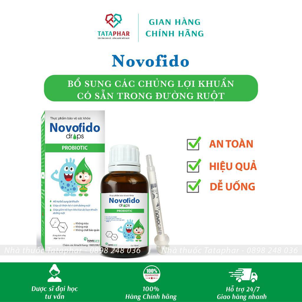 [Chính hãng] Men vi sinh Novocare Novofido - Bổ sung lợi khuẩn - dạng nhỏ giọt -Cải thiện hệ tiêu hóa bé ăn ngon lọ 15ml