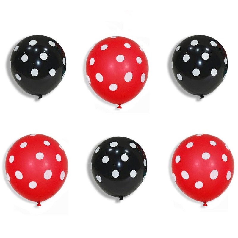 Set 10 Bong Bóng 12 Inch Họa Tiết Chấm Bi Xinh Xắn Dùng Để Trang Trí Tiệc