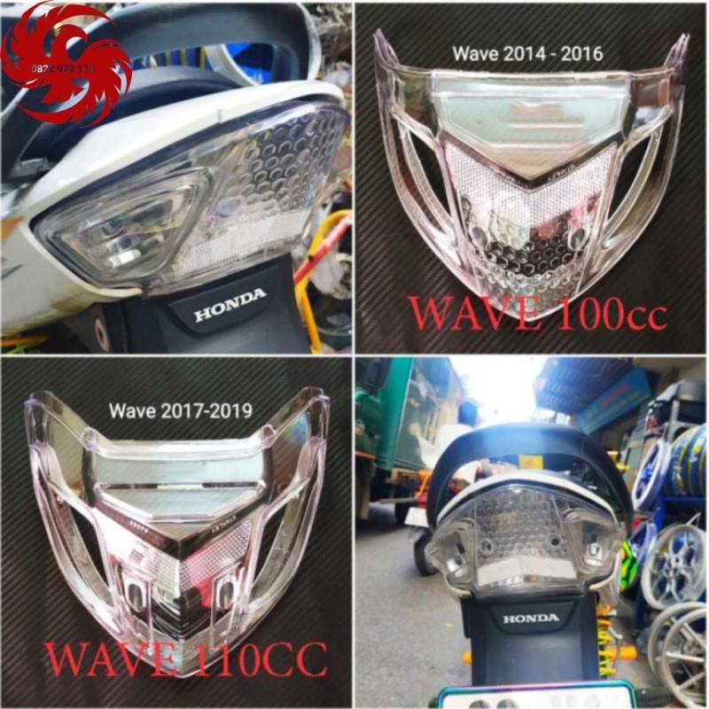 Nắp Hậu Trắng Xe Wave 110, 100 và 50cc Hàng Đẹp Kèm Xi Nhan Cam Sau