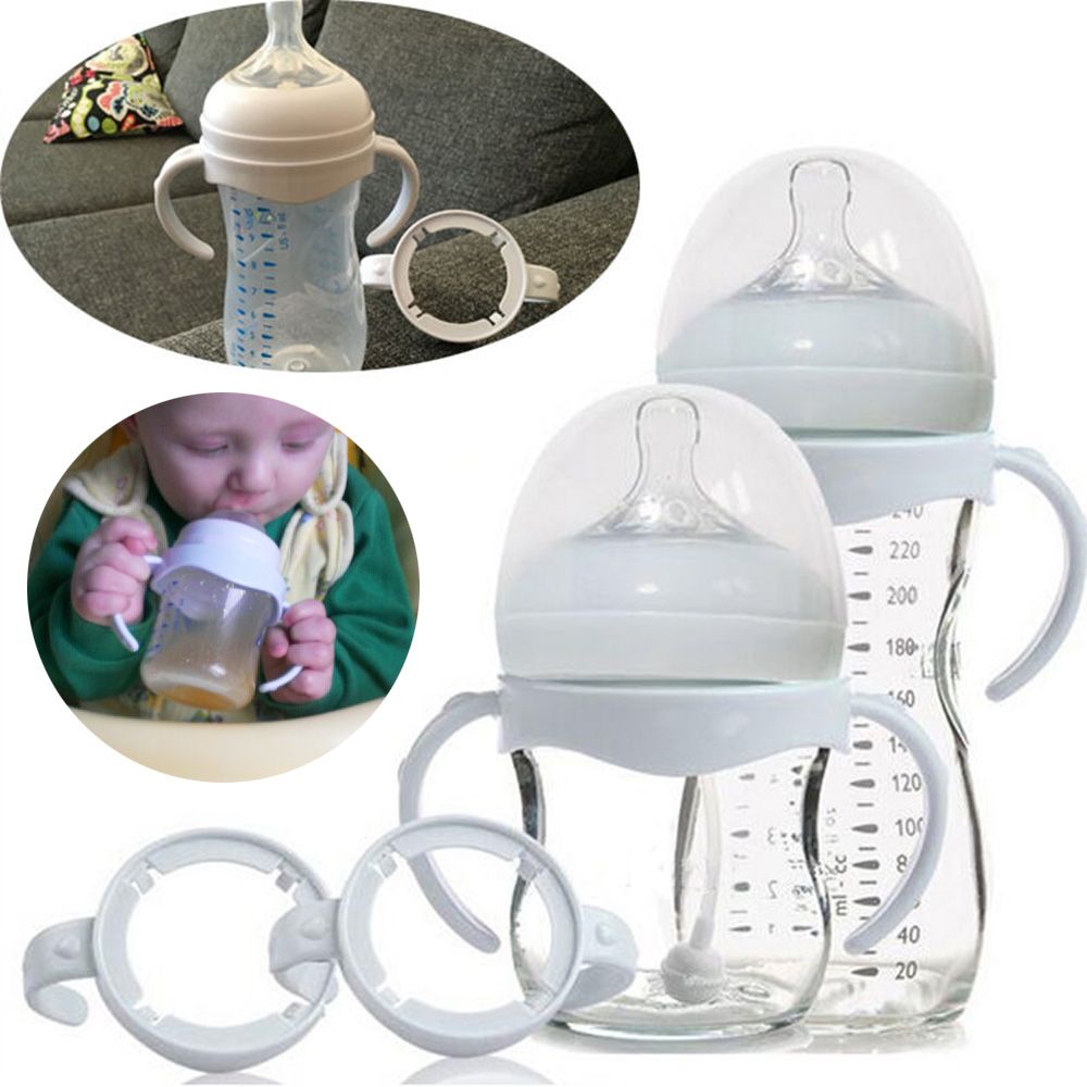 ❤LANSEL❤ 2Pcs BPA Free Cup Grip Mummy Help Feeding Accessories Bottle Handle Wide Mouth Silicone Infant Milk Avent Natural