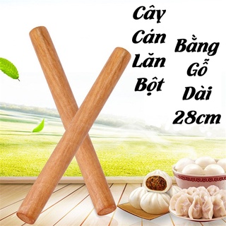 Cây cán lăn bột 28 cm làm bánh bằng gỗ trơn tiện dụng, dụng cụ làm bánh pvn1284