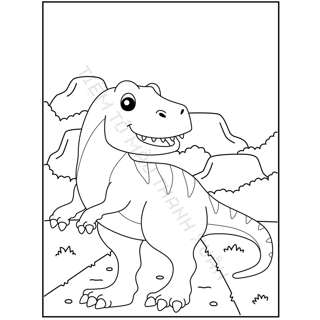 Set 30 Tờ Tranh Tô Màu Khủng Long Dễ Thương Cho Bé Tô Màu Sáp, Màu Chì - Tiệm Tô Màu Thanh Xuân