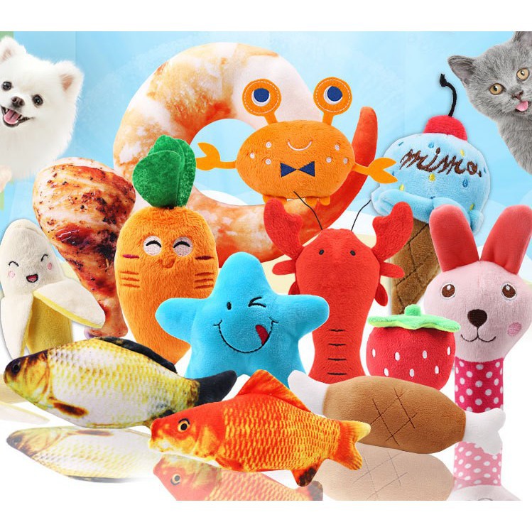 Gấu Bông Kêu Chút Chít Lông Mềm Mượt cho Pet Thú Cưng Chó Mèo - Pet shop Uytinpro