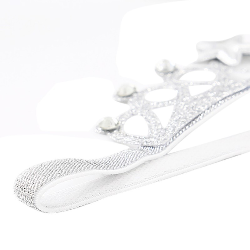 Băng đô cotton hình vương miện lấp lánh cho bé gái