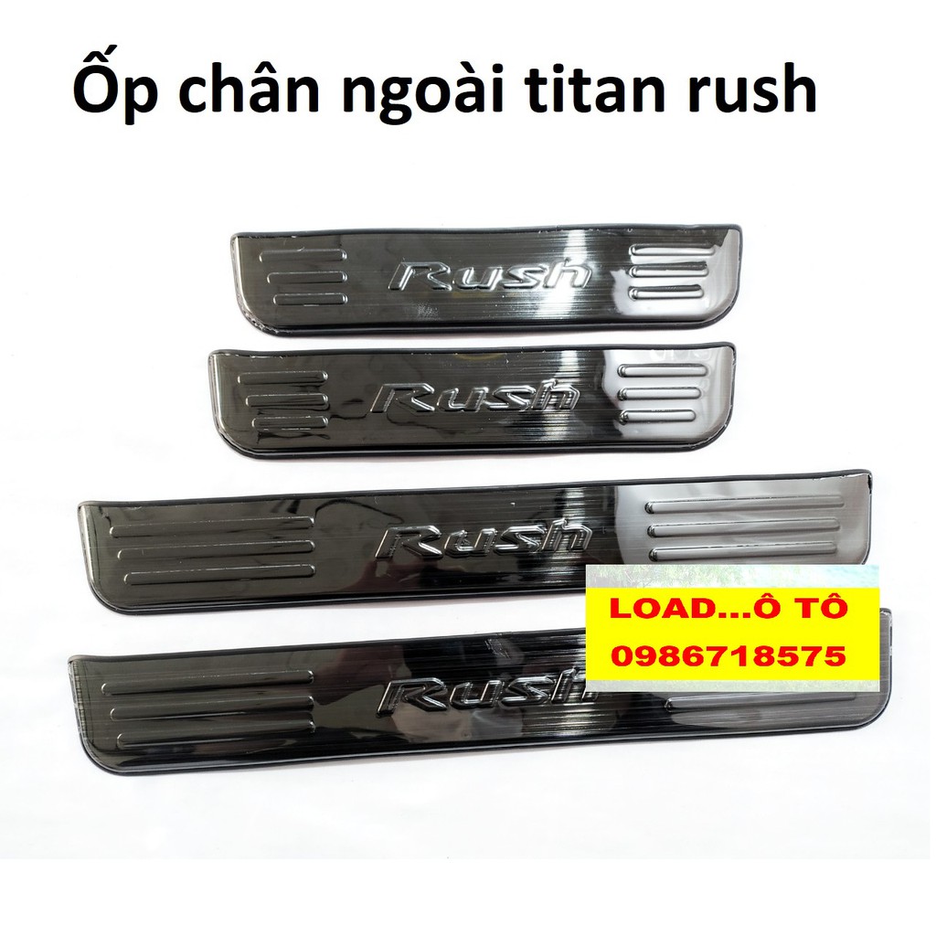 Ốp Bậc Cửa, Nẹp Bước Chân Trong, Ngoài Xe Toyota Rush 2022-2018 Vân titan Cao Cấp