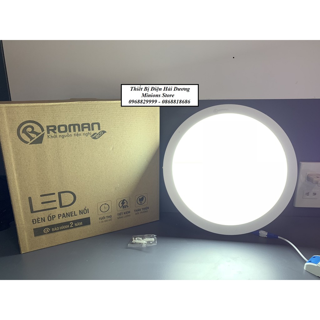 Đèn ốp nổi panel LED Roman ELT8006/8007 24W (Vuông/Tròn) - Bảo hành 24 tháng