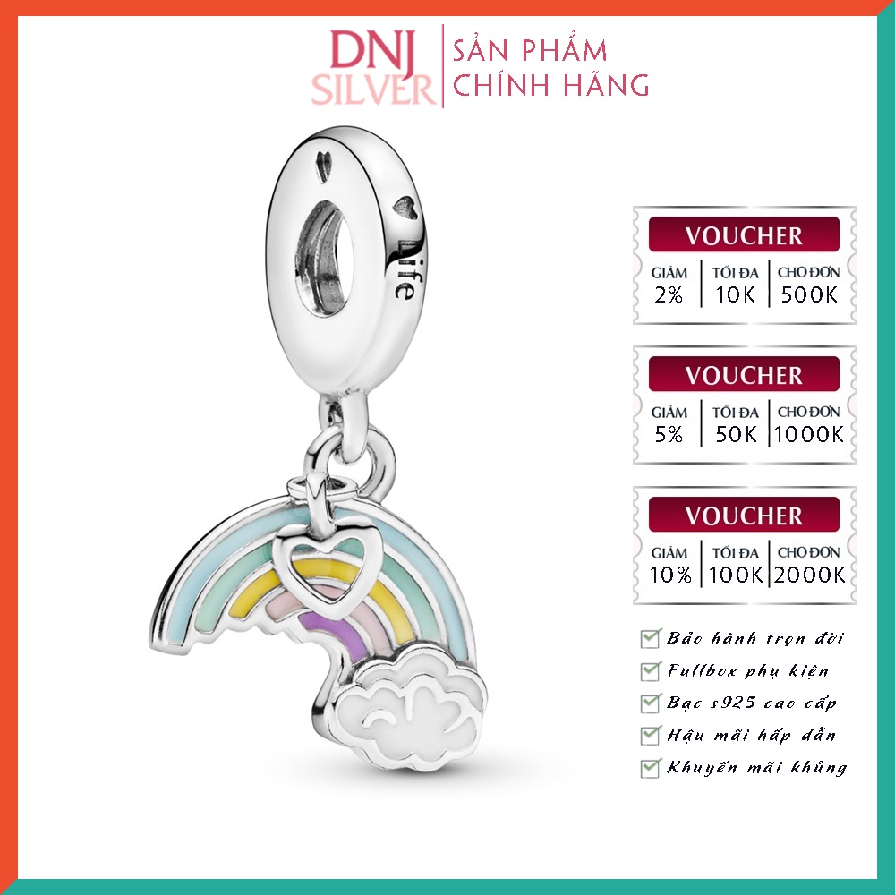 Charm bạc 925 cao cấp, hàng chuẩn bạc - Charm Rainbow & Cloud thích hợp để mix vòng tay charm - DN231