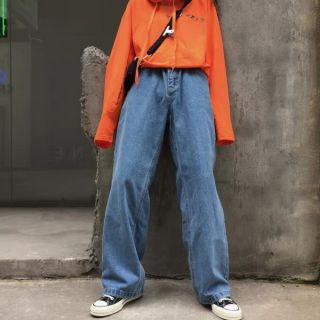 Quần jeans big size ống siêu rộng