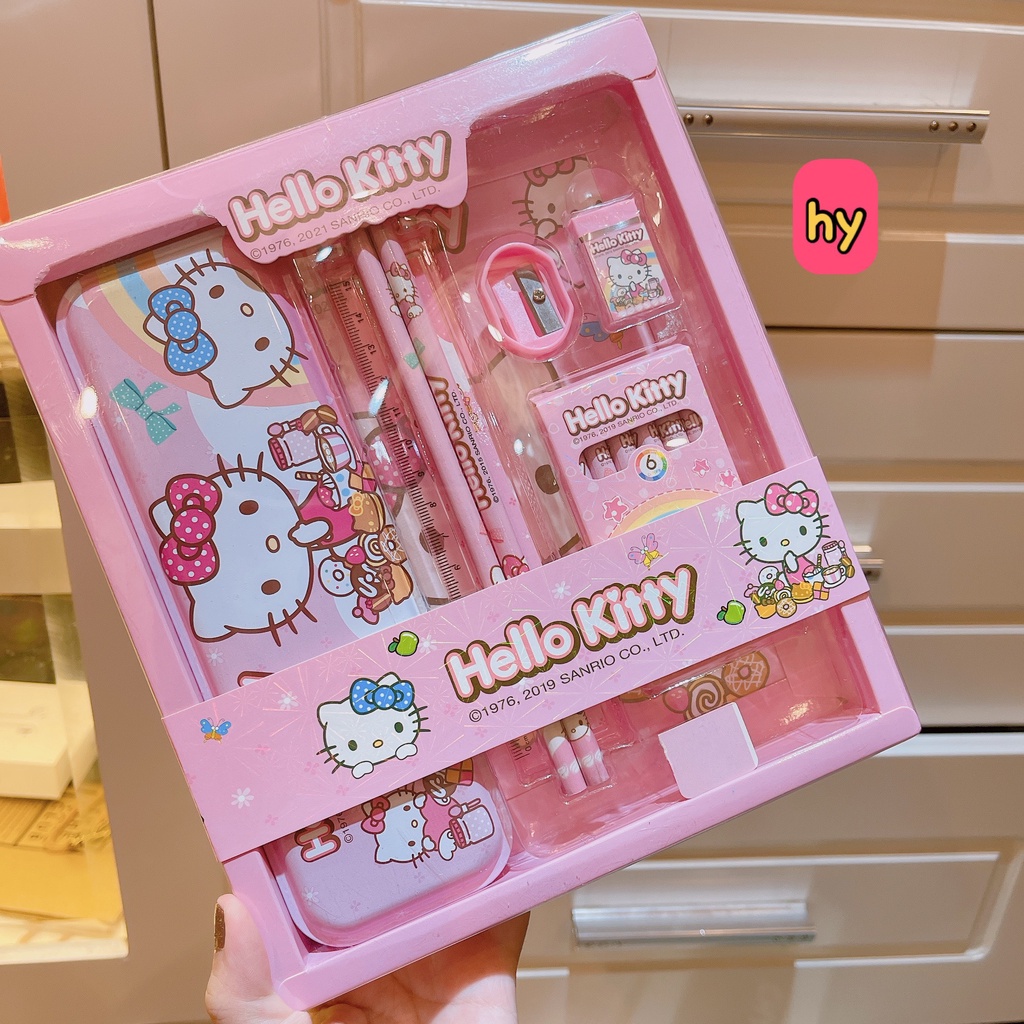 YE BỘ DỤNG CỤ HỌC TẬP 7 MÓN 4 MÀU CHO BÉ