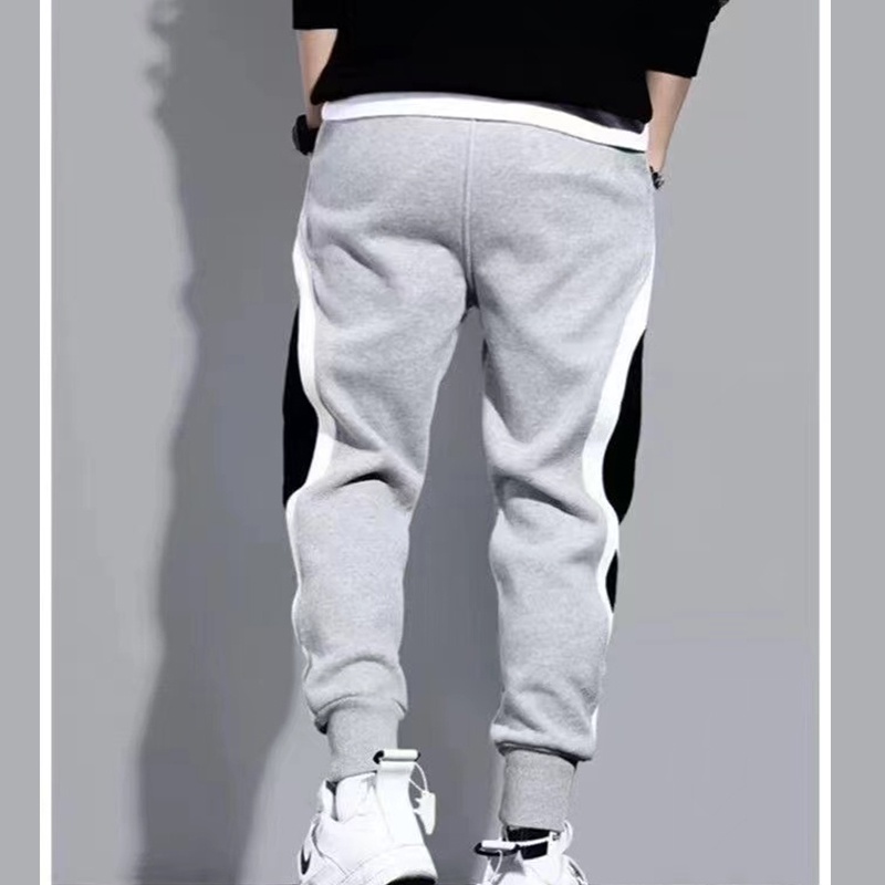 Quần chạy bộ Plus Size Co Giãn Thoáng Khí Họa Tiết Kẻ Sọc Cho Nam