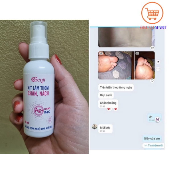 XỊT THƠM CHÂN, NÁCH TINH DẦU LAVENDER/ HOA HỒNG ORENJI 50ML