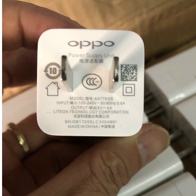 Củ Sạc vooc ,Củ Sạc OPPO VOOC 2.0 20W AK-779 R11s, F3 Plus, F9. R7s/ R7 Plus, R9 Plus/ R9s/ R9s...zin hãng