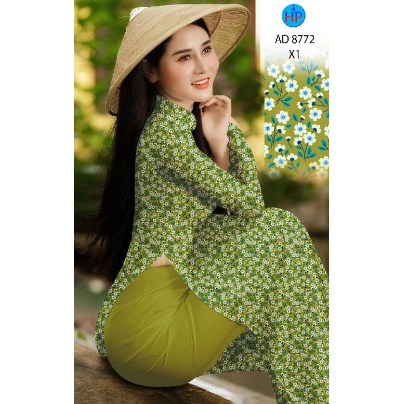 Vải áo dài hoa nhí AD8772 cực duyên