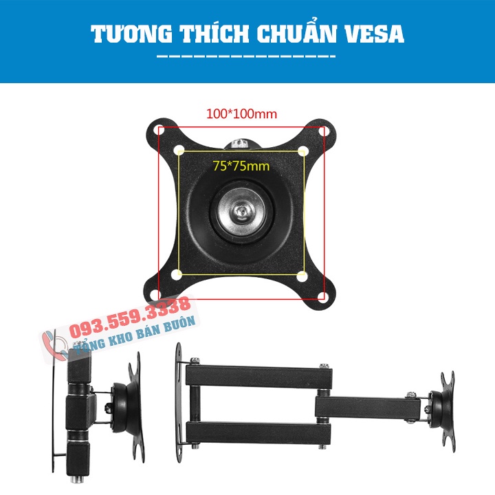 Giá Treo Màn Hình Máy Tính Gắn Tường S32 14 - 17 - 23 - 29 - 32 Inch - Giá Treo Tivi Xoay 360 Độ Tiện Lợi Khi Sử Dụng