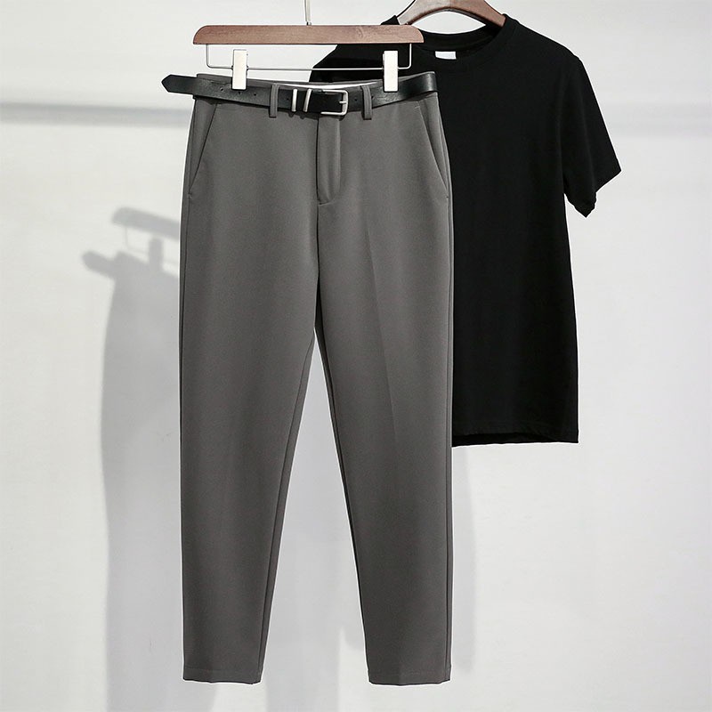 Quần Tây Vải Lụa Lạnh Mỏng Dáng Ôm Co Giãn Size 27-36 Thời Trang Mùa Hè Cho Nam