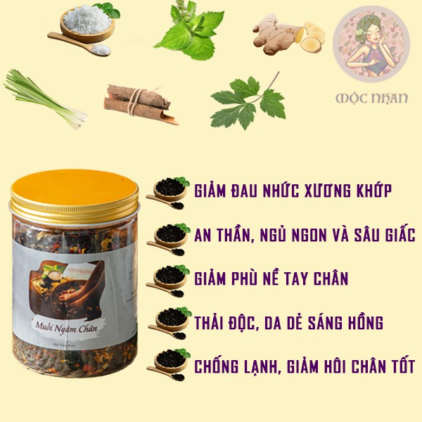 Thảo dược ngâm chân, Muối ngâm chân thảo dược hết mất ngủ, giảm đau nhức xương khớp MỘC NHAN 400g - handmade