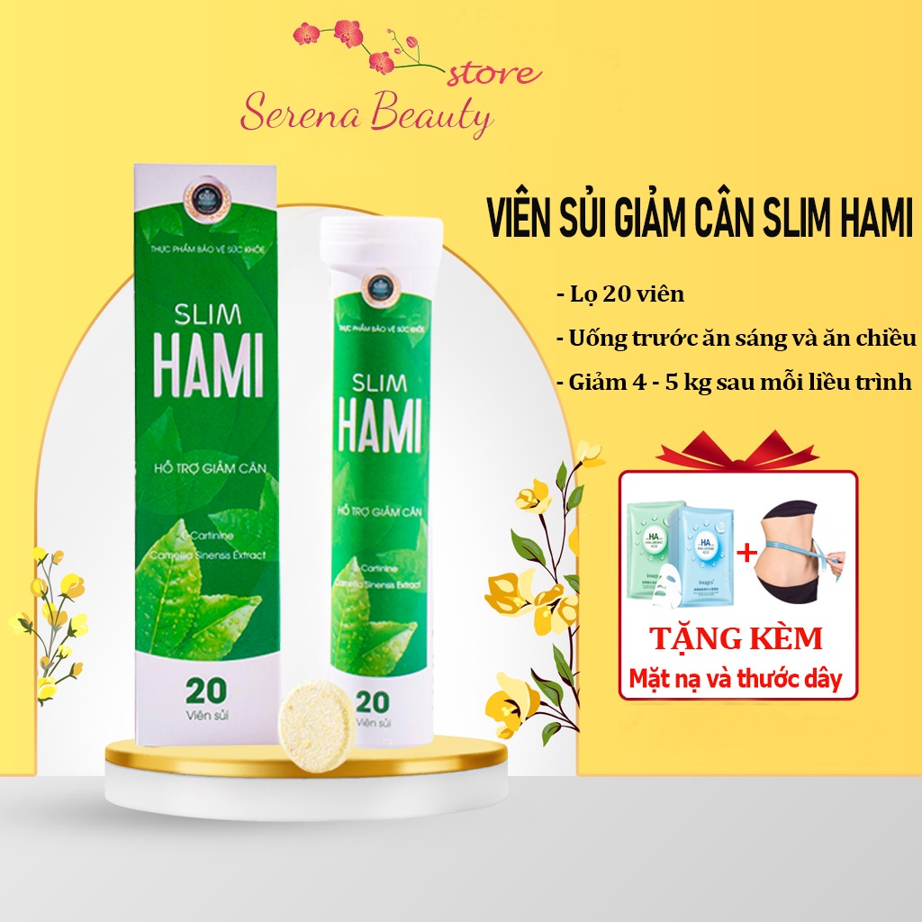 Viên sủi giảm cân Slim hami Giảm Cân Cấp Tốc nhanh an toàn detox không phải thuốc giảm cân Hộp 20 viên