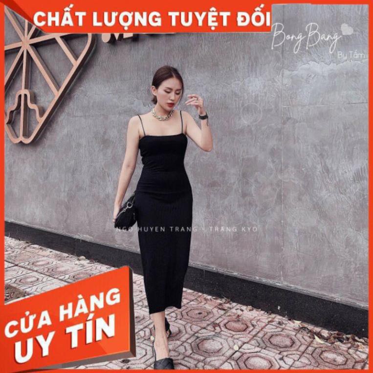 🌈FREESHIP🌈 Đầm 2 dây body xẻ tà dài qua gối sang trọng