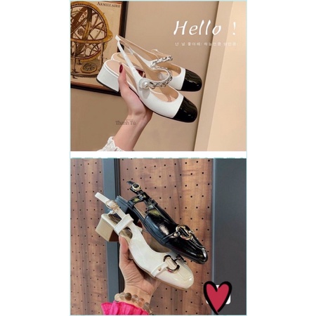 Sandal xích GC và giày mũi đen Miu Miu SIZE 39 Đôi này quá hot rồi lên thêm dáng 3 phân nhé cực dễ đi ai cũng có thể đi