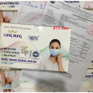 Khẩu trang y tế kháng khuẩn hộp 50 cái - Hàng chính hãng đủ tiêu chuẩn