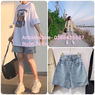 Quần short bò quần đùi jeans rách gấu siêu hot
