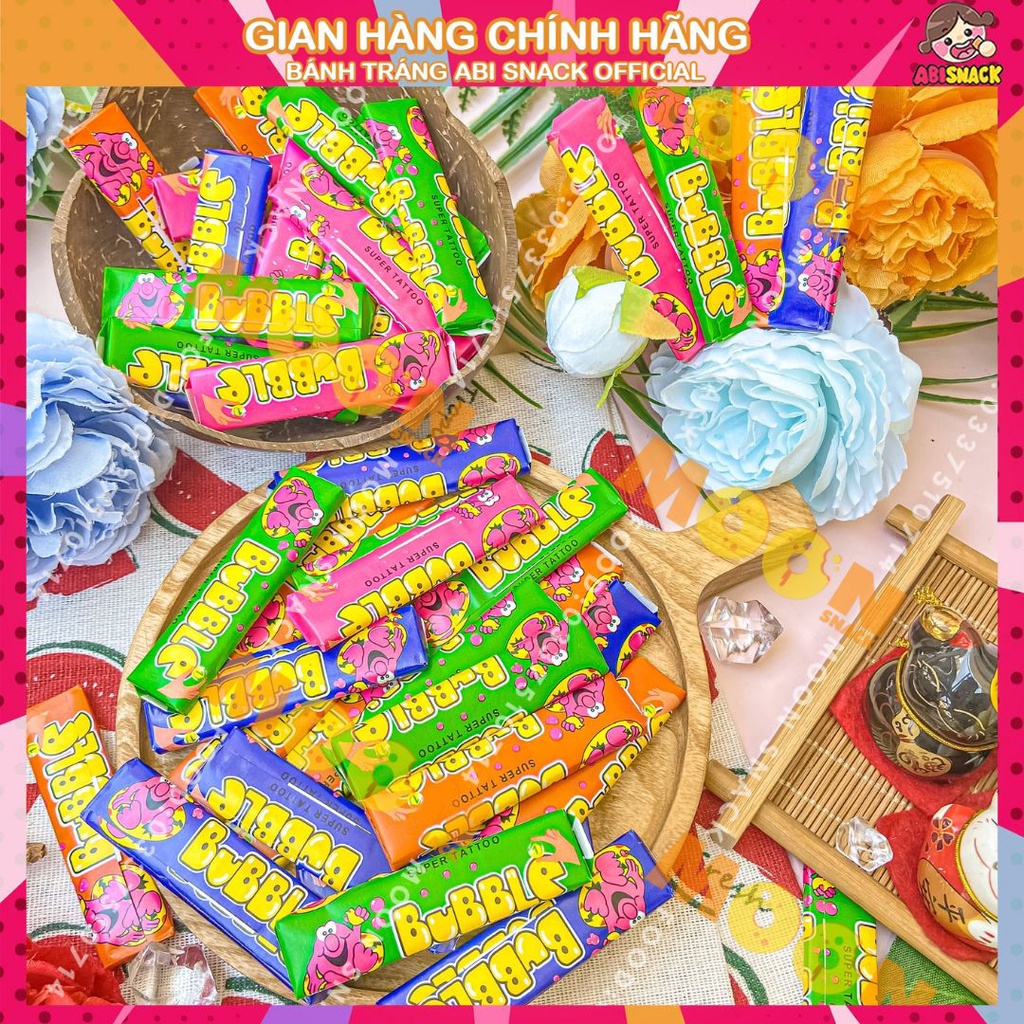 set 10 viên kẹo cao su thổi Bubble thanh- người lớn, trẻ em ăn đều thích mê thanh 35g-set 10 viên