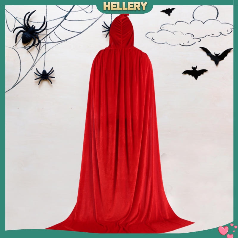 Áo choàng nhung đen dáng dài 150cm có mũ trùm dùng để hóa trang Halloween
 | BigBuy360 - bigbuy360.vn
