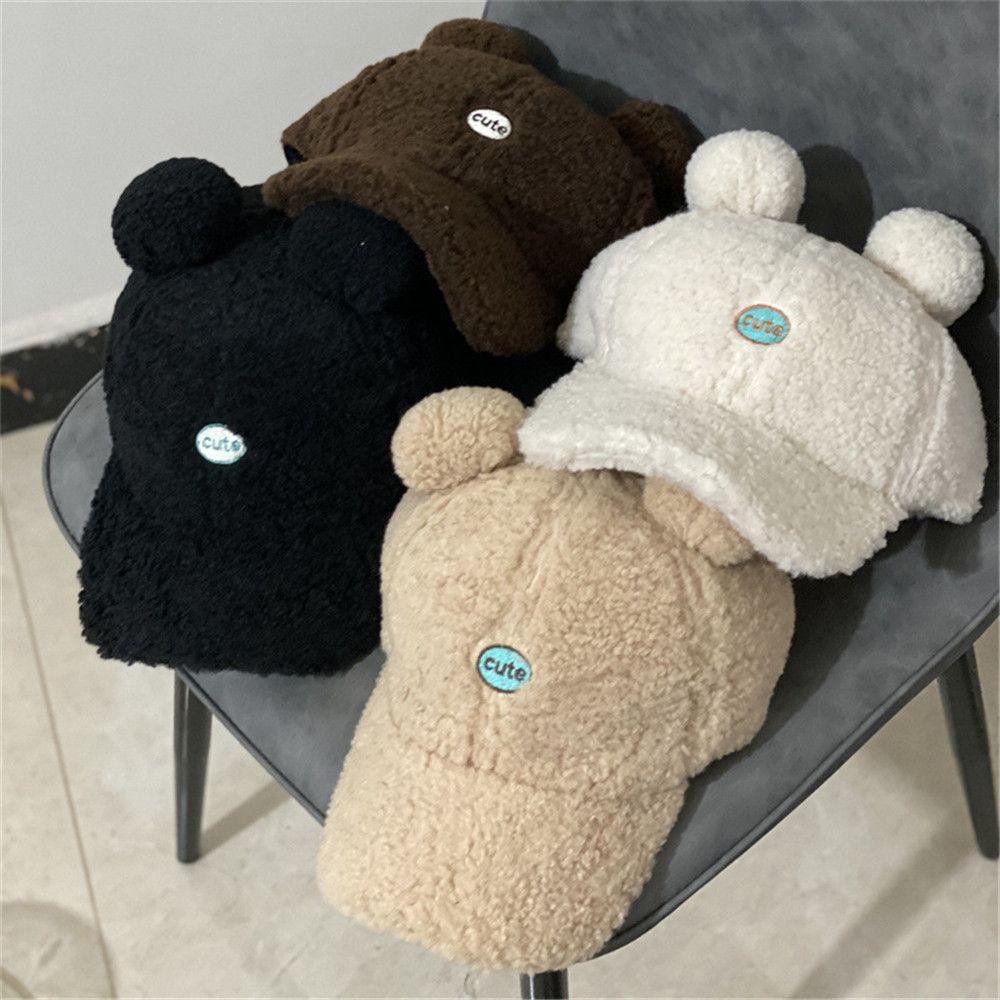 Mũ Lưỡi Trai Tai Gấu Dày Dặn Ấm Áp Phong Cách Hip Hop Dễ Thương