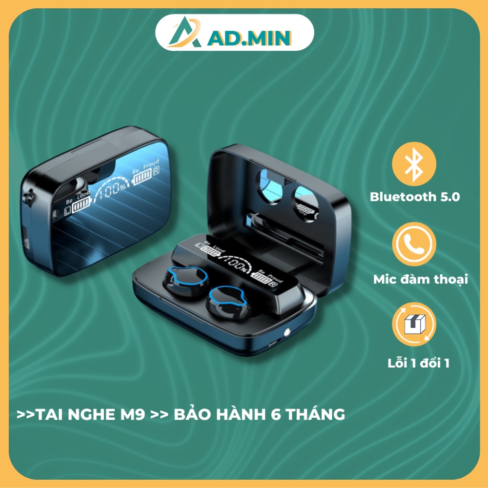 Tai Nghe Bluetooth Không Dây Thế Hệ Mới Extra Bass M9 Pro Nghe Nhạc EDM, REMIX Cực Đã Pin Siêu Trâu Dock Sạc Có Led