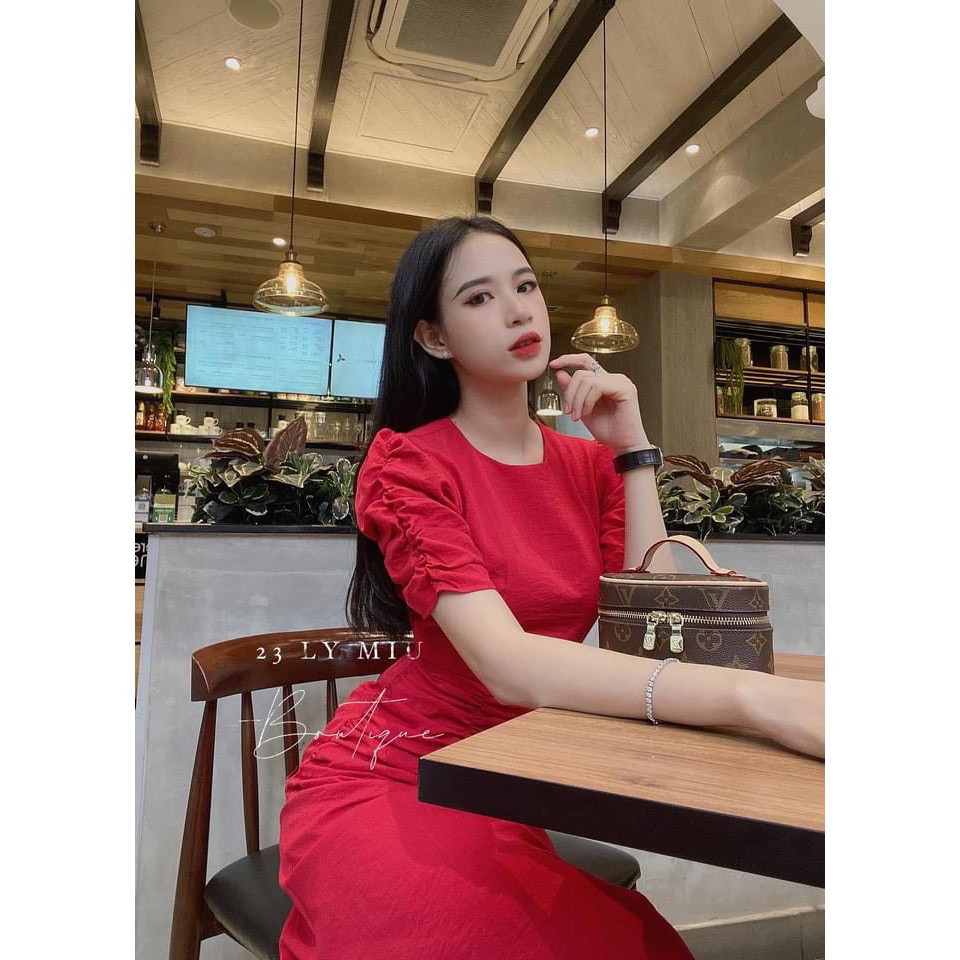 [Mã FAGREEN1505 giảm tới 30K đơn 99K] VÁY A dúm BỤNG TAY DÚM ĐỎ/TRẮNG | BigBuy360 - bigbuy360.vn