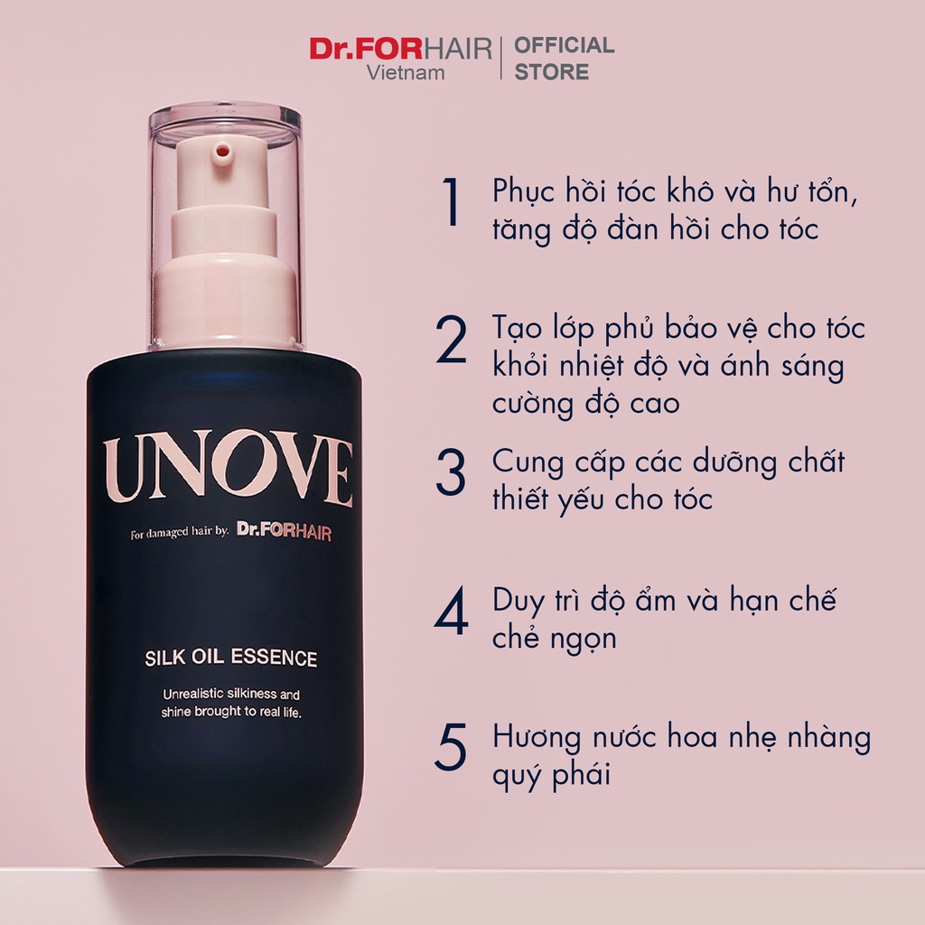 Combo gói dùng thử tinh chất nuôi dưỡng chăm sóc tóc DR.FORHAIR UNOVE silk oil essence 2ml