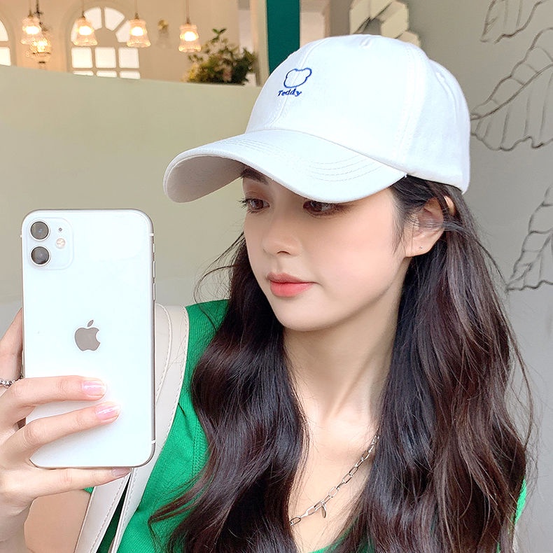 Mũ Lưỡi Trai Thêu Hình Gấu Phong Cách Hàn Quốc Xinh Xắn Cho Nữ