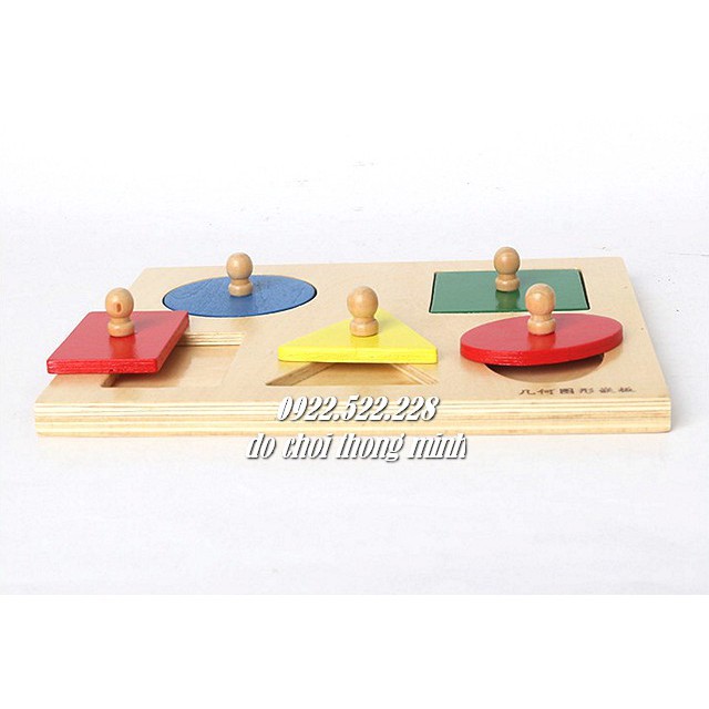 Bảng 5 hình dạng cơ bản - Giáo cụ Montessori