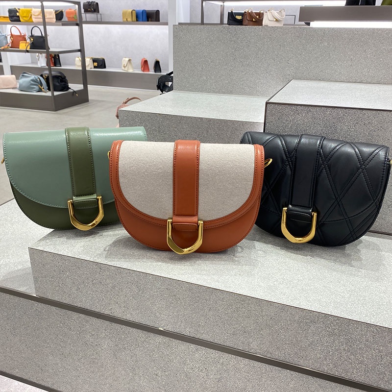 Mới80781628/80781629/80781630Túi Xách Hình Yên Ngựa Màu Sắc Retro Độc Đáo Đẹp Mắt Dành Cho Nữ