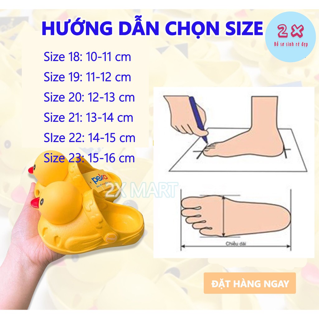 [Đế chống trượt] Dép sục cho bé gái trai Peka Thái Lan cao cấp mẫu vịt bay bơi đầu to bóp kêu, khỉ, gấu - 2X MART