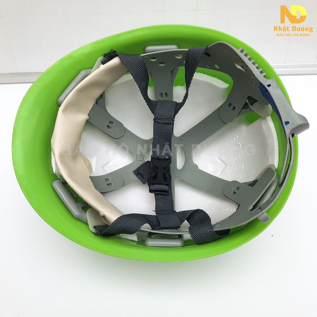 Mũ bảo hộ lao động kiểu nhật xanh chuối N01, Nón bảo hộ lao động có xốp Nhật Dương