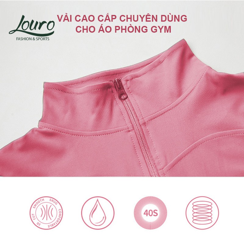 Áo khoác nữ mùa đông Louro AKL12, kiểu áo khoác dù jacket dùng tập thể thao, chạy bộ, gym, yoga, zumba