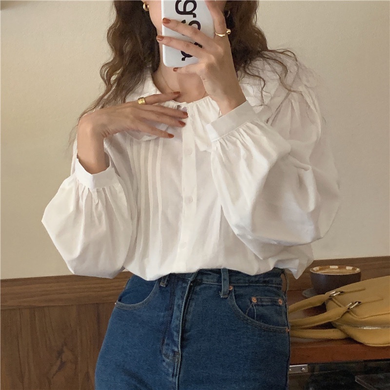 Áo Sơ Mi Nữ Tay Dài Cổ Bẻ Cài Khuy Ngọt Ngào 45913