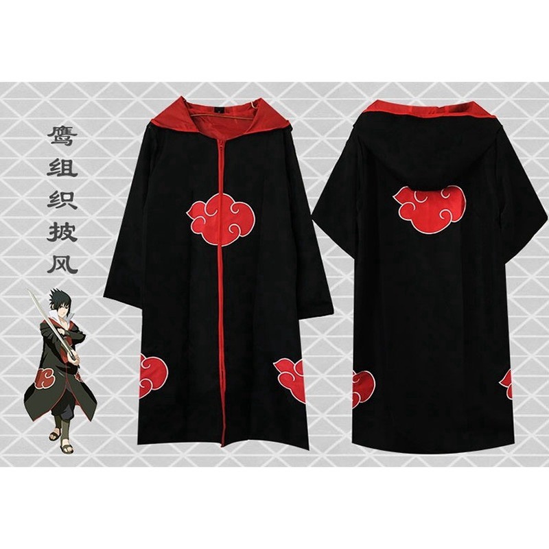 Áo khoác phong cách Akatsuki Naruto dùng hóa trang Halloween