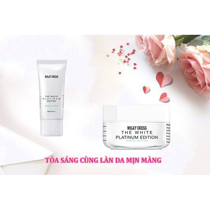 Kem làm trắng da tức thì Milky Dress The White Platinum Edition (50ml) - BoB Shop