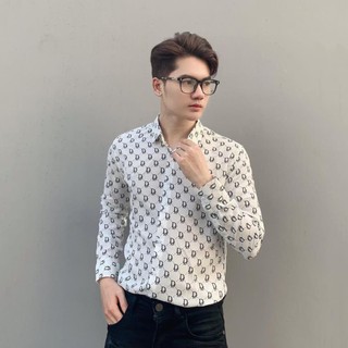 Áo sơ mi nam dài tay thời trang, sơ mi lụa đẹp công sở cao cấp họa tiết sang trọng shop48