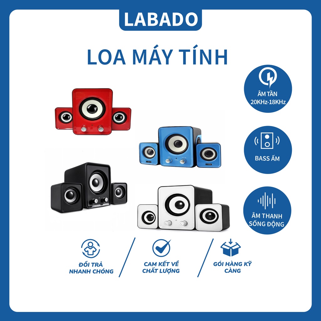 Loa máy tính để bàn mini bass mạnh loa vi tính FT-202 cây giá rẻ LABADO FT202