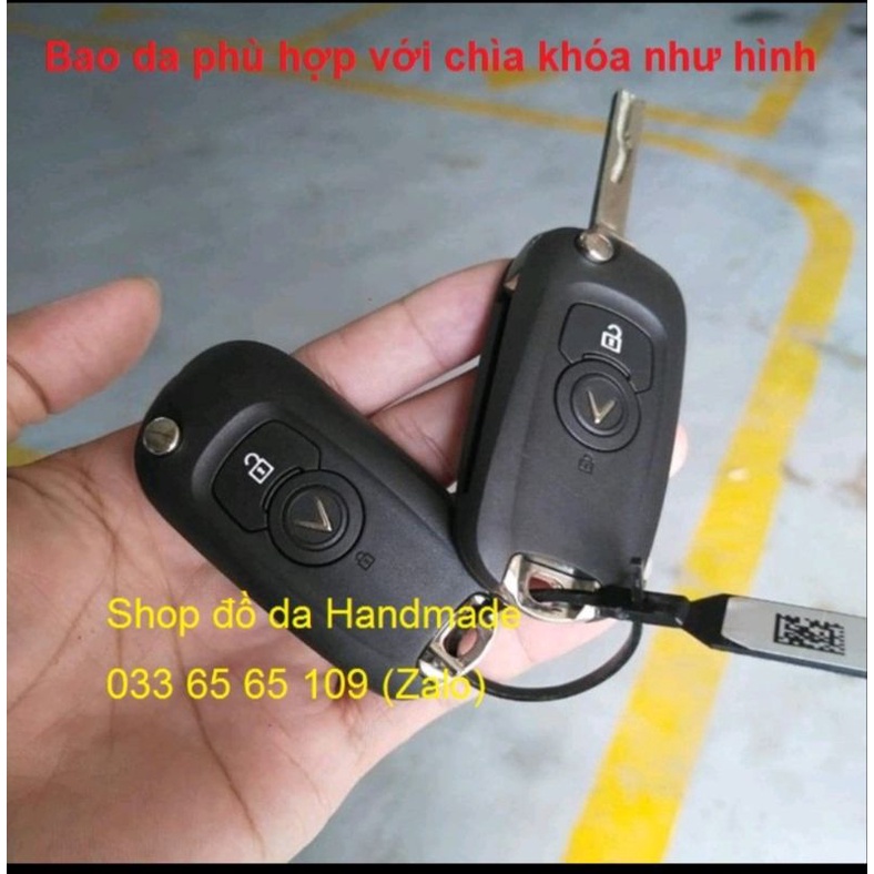 Bao da chìa khoá Vinfast Fadil bằng da bò, kèm tặng móc khóa