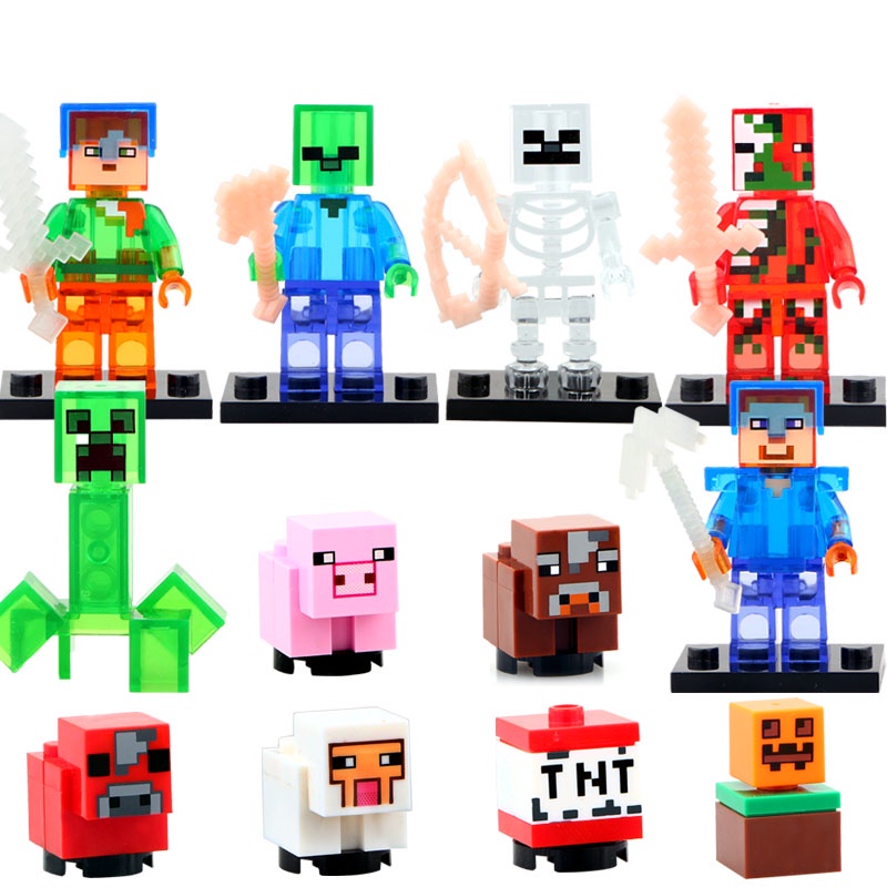 Minecraft động vật nhỏ Lego khối minifigures xếp hình lắp ráp đồ chơi trẻ em mới người chơi rối tuyết