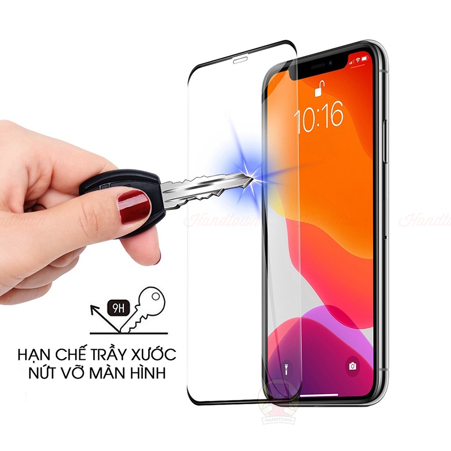 Cường Lực IP 13 12 13Pro Pro Max Mini Không Viền Trái Phải Trong Suốt Cao Cấp Full Màn Chống Va Đập Handtown