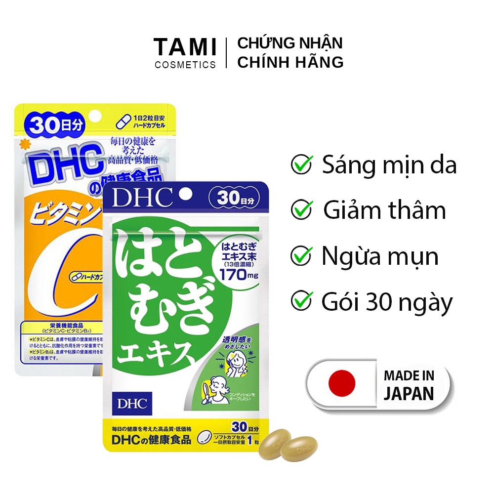 Combo SÁNG DA - GIẢM THÂM DHC Nhật Bản viên uống trắng da DHC và viên uống vitamin C DHC 30 ngày TM-DHC-CB1