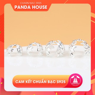 Charm bạc hoa ôm hạt xỏ ngang - Panda House